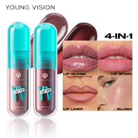 Gloss à lèvres mat en forme de balle, effet velours, 6 couleurs, hydratant à l'avocat, léger et non collant, effet glacé