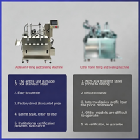 Machine de remplissage et de scellage linéaire entièrement automatique à dose unique pour cosmétiques, huiles essentielles, tubes souples à cinq rangées, scellage par ultrasons