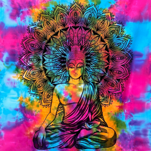 Tapiz Bohemio con Diseño de Buda, Arte Abstracto con Mandala, Decoración de Pared para Interiores, Estilo Boho, Patrón Rectangular - Product Image 1