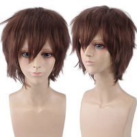 Perruque Courte Droite Unisexe pour Costume de Fête Anime, Idéale pour Femmes et Hommes