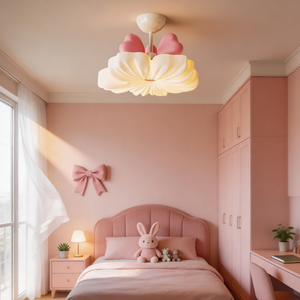 Lámpara de <span class=keywords><strong>Techo</strong></span> Moderna de Hierro con Diseño de Flor, Luz LED de Espectro Completo para Protección Ocular, Ideal para Dormitorio Infantil o Habitación de <span class=keywords><strong>Niñas</strong></span> - Product Image 1