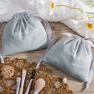 Petits sacs à cordon en velours <span class=keywords><strong>rose</strong></span> imprimés de haute qualité pour pochette cadeau avec pochette en velours ruban pour <span class=keywords><strong>parfum</strong></span> - Product Image 3