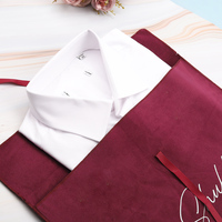 Sac cadeau pliable en suède avec fermeture à ruban en satin doux, personnalisé avec logo imprimé, pour bijoux, maquillage, emballage cadeau