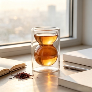 Bicchiere da tè rosso in vetro borosilicato a doppia parete da 140 ml con forma creativa per tè rosso <span class=keywords><strong>turco</strong></span> e arabo, articoli per la tavola Majlis e regalo per l'Eid - Product Image 4