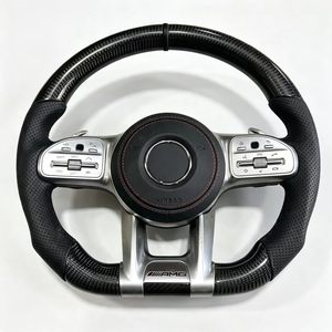 Volant de voiture d'<span class=keywords><strong>occasion</strong></span> en fibre de <span class=keywords><strong>carbone</strong></span> pour AMG Mercedes Benz, volant modifié avec palettes de changement de vitesse multifonctions, référence OE A0004606600 - Product Image 1