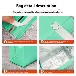 Bolsa Térmica Desechable Personalizada de Polipropileno No Tejido con Sellado Ultrasónico para Llevar Comida, Aislante para Hamburguesas, Pan y Pasteles, Reciclable - Product Image 4