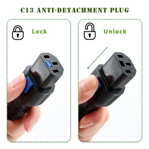 <span class=keywords><strong>สาย</strong></span><span class=keywords><strong>ไฟ</strong></span>ปลั๊กแบบอเมริกัน NEMA 5-15P 3 ขา พร้อมปลั๊กป้องกันการหลุด IEC 320 C13 <span class=keywords><strong>สาย</strong></span><span class=keywords><strong>ไฟ</strong></span> 3/C 18AWG - Product Image 5
