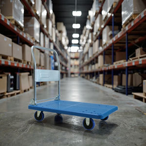 עגלת משטחים מתקפלת ניידת מפלסטיק עמיד במיוחד במשקל 200 ק\\\"ג, לשימוש בשוק, אחסון, עבודה והובלה. - Product Image 1