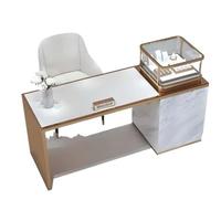 Table de présentation de bijoux à motif pierre minimaliste, ensemble de comptoir de réception de luxe avec plateau en verre pour boutique de montres haut de gamme