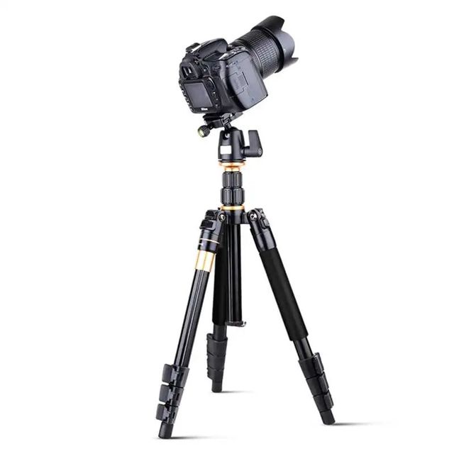 Camera Tripod QZSD Q555 Aluminium Alloy Camera Video Monopod Professional Extendable Tripod With Quick Release Plate Stand