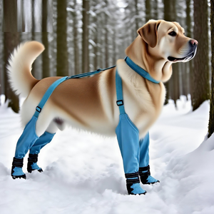 Bottes imperméables rouges pour chien avec sangles réglables pour une utilisation en extérieur toute saison - Product Image 3