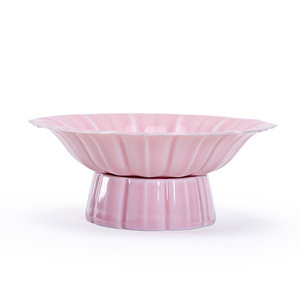 Assiette à fruits en céramique chinoise, plat rond en porcelaine avec pied, pour servir des en-cas et des pâtisseries lors de mariages - Product Image 5