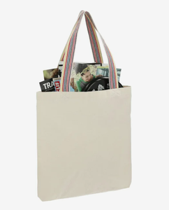 Sacs en toile écologiques de haute qualité, personnalisés, imprimés, en coton recyclé arc-en-ciel, pour la publicité - Product Image 1