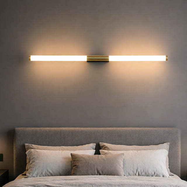 Antique Bronze Tube Shaped Dimmable Bedside Wall Lights Modern Minimalist for Living Room Staircase Hallway LED Strip Lights