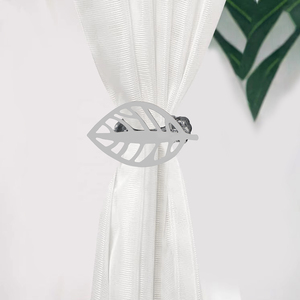 Modern Design Silver Metal Spring <strong>Curtain</strong> <strong>Hook</strong> <strong>Tie</strong> <strong>Back</strong> New Release Hot-Selling Leaf Shape for Home and Hotel - Product Image 3