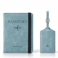 Offre Spéciale : Ensemble Porte-Passeport et Étiquette de Bagage en Cuir PU, Motif Avion Gaufré, Portefeuille de Voyage avec Bande Élastique, Cadeau de Voyage