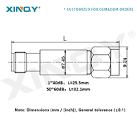 Atténuateur RF Coaxial Fixe XINQY SMA 1dB~50dB 2W DC-8GHz VSWR 1.25:1 50 Ohm pour Test de Signal Micro-ondes