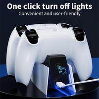Station de charge de contrôleur avec double station de chargeur rapide de type C pour manette sans fil PS5 DualSense Indicateurs de charge LED