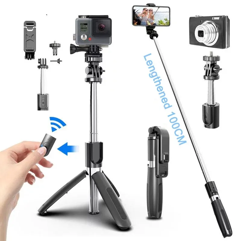 L02 4 In1 Wireless Selfie Stick Tripod Foldable & Monopods Universal for Smartphones for Gopro and Sports Action Camera