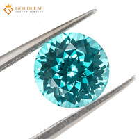 Saphir cultivé en laboratoire certifié GRC Goldleafgems, pierre ronde colorée, vente en gros, fabrication de bijoux, fourniture de bijoux sur mesure