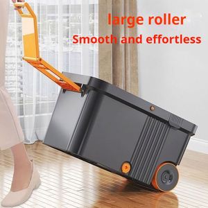 Juego de cubo y fregona giratoria para el hogar al por mayor con cesta extraíble, mango extensible de acero inoxidable y manos libres para limpieza - Product Image 3