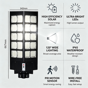 Lampadaire <span class=keywords><strong>solaire</strong></span> LED extérieur étanche IP65 de 500W à 2000W avec détecteur de mouvement, vente directe d'usine, expérience de projet éprouvée - Product Image 4