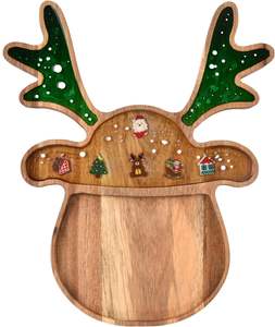 Bandeja de madera de resina para árbol de Navidad 2025, plato para servir y tabla de quesos para cocina, decoración del hogar, exhibición de alimentos - Product Image 5