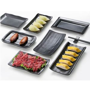 Serving Platter Table <b>Black</b> Melamine <b>Plate</b> Sushi, OEM ODM Premium Japanese Sushi Gift <b>Plate</b> Set - Product Image 3
