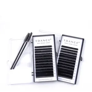 TDANC Self Fanning Lashes Extensions Synthetic Fiber Eyelash Extensions Glamourous Look Own Brand Lash Packaging Box