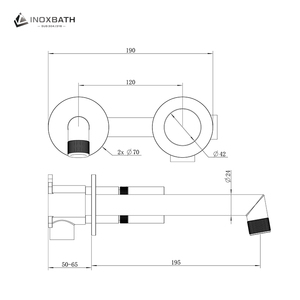 Grifos de Lavabo con Acabado Cepillado, Montaje Empotrado en Pared, Mezclador para Baño con Caño Curvo y Manija Única de <span class=keywords><strong>Jade</strong></span> - Product Image 4
