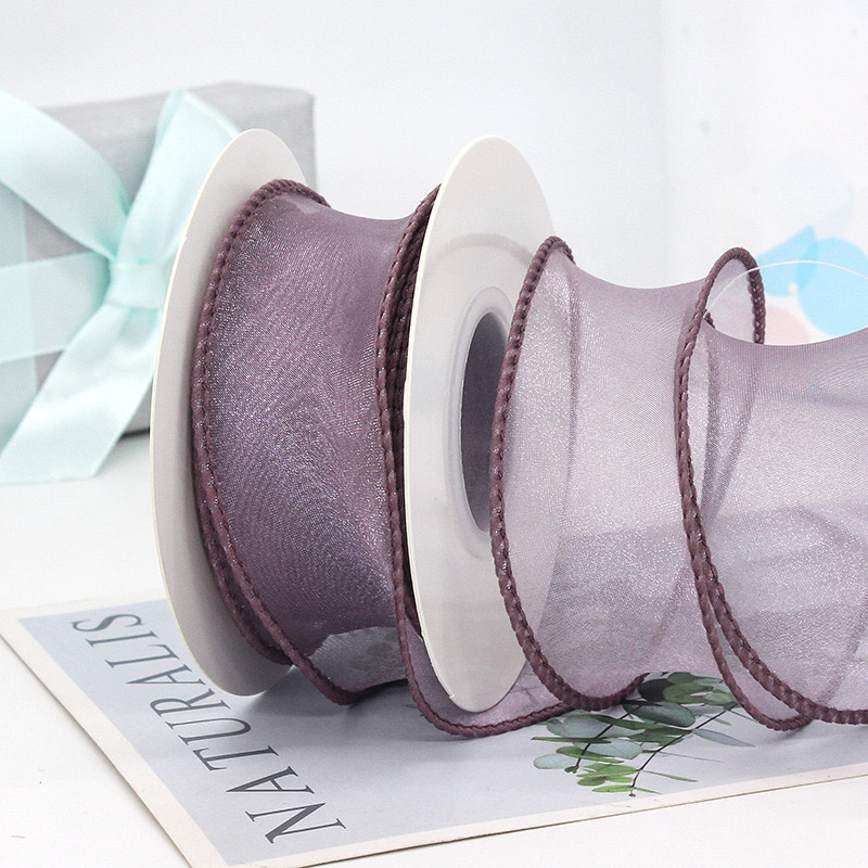 4CM 10 Yards Chiffon Ribbon for Gift Wrapping Packaging Color Organza Ribbons