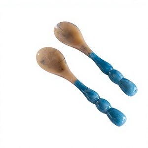 FAIZA CRAFT Design Table Decorative Beaded Resin Salad Servers Set-Dishwasher <b>Microwave</b> & Oven Safe <b>Green</b> - Product Image 1