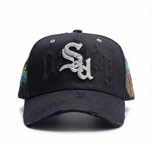 Gorras de Béisbol 100% Nuevas y Originales de Calidad G5, con Bordado 3D de Gamuza, 5 Paneles y Pedrería, Estilo X Sad Boyz, Gorras 31caps Del Mago - Product Image 4