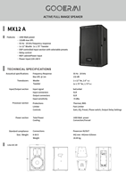 Haut-parleur MX-12A 12 pouces 1400 Watts, enceinte active deux voies avec amplificateur de classe D DSP