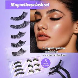 <span class=keywords><strong>Prix</strong></span> d'usine Cils magnétiques effet œil de chat naturel sans colle ni eye-<span class=keywords><strong>liner</strong></span>, vente en gros OEM, cils magnétiques synthétiques effet œil de renard - Product Image 1