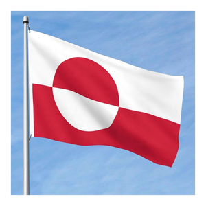 Gestickte Fahne <span class=keywords><strong>Groenlandia</strong></span> <span class=keywords><strong>BANDERA</strong></span> Vivid Red White Poliéster A prueba de decoloración Empalme Banderas de <span class=keywords><strong>Groenlandia</strong></span> - Product Image 2