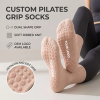 Chaussettes de sport de compression personnalisées de marque ODM pour hommes, chaussettes antidérapantes pour femmes, yoga, pilates, antidérapantes, OEM
