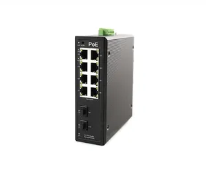 10-port Full Gigabit E Network Managed Industrial PoE Switch 10/100/1000 120W/48VDC