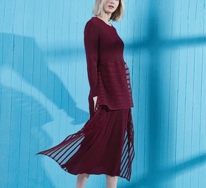 otoño de manga larga de mujer de estilo francés plisado sexy temperamento elegante casual vestido de vestidos de <span class=keywords><strong>las</strong></span> mujeres - Product Image 6