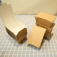 Bol en papier carré jetable personnalisé avec logo, compatible micro-ondes, en kraft épaissi, pour plats à emporter, pâtes, salades et traiteur
