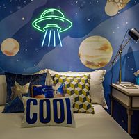 UFO Neon Sign For Room Spaceship LED Neon Sign Space Neon Signs for Wall Decor