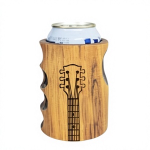 Portabevande in Legno con Design a Paletta di Chitarra, Portatile e Isolato, Prodotto negli USA - Product Image 1