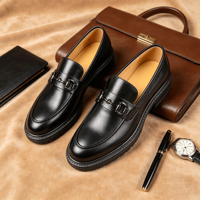 Mocassins Penny Premium pour Hommes, Style Business Casual, à Semelle Épaisse, Marron Classique, Chaussures Habillées à Enfiler
