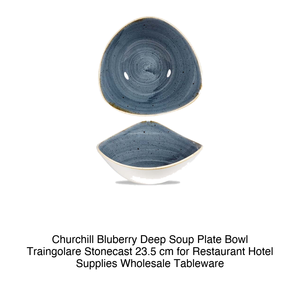 Bluberry Deep Coupe Bowl 23,5 cm Triangular Churchill Stonecast Sbbstrb9 - Product Image 2