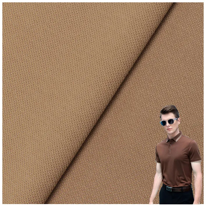 Factory Hot Sale 100% Polyester Waffle Pique Moisture Wicking Coolmax 180gsm Solid Fabric Textile Knitted for T-shirt Golf shirt