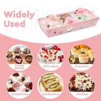 Boîte à dessert avec couvercle transparent, boîte à pain pour la pâtisserie, boîte de présentation pour gâteaux et biscuits