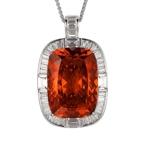 Collier pendentif en laiton de style floral avec grand coussin en zircon cubique, finition polie de qualité supérieure, pour femme, usage quotidien - Product Image 6