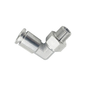 Connecteur coudé à 90 degrés en acier inoxydable à connexion rapide pour tuyau d'air et tube flexible PL8-02 - Product Image 3