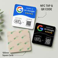 RFID-Schnittstelle QR-Code PVC NFC Google-Bewertungsplatte für Restaurants, Programmierbare Rückseitig Klebende Plakette