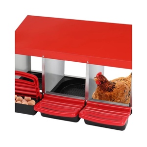 Poulailler en métal avec compartiment coulissant, nichoir, perchoir et couvercle - Cage pour animaux - Product Image 1